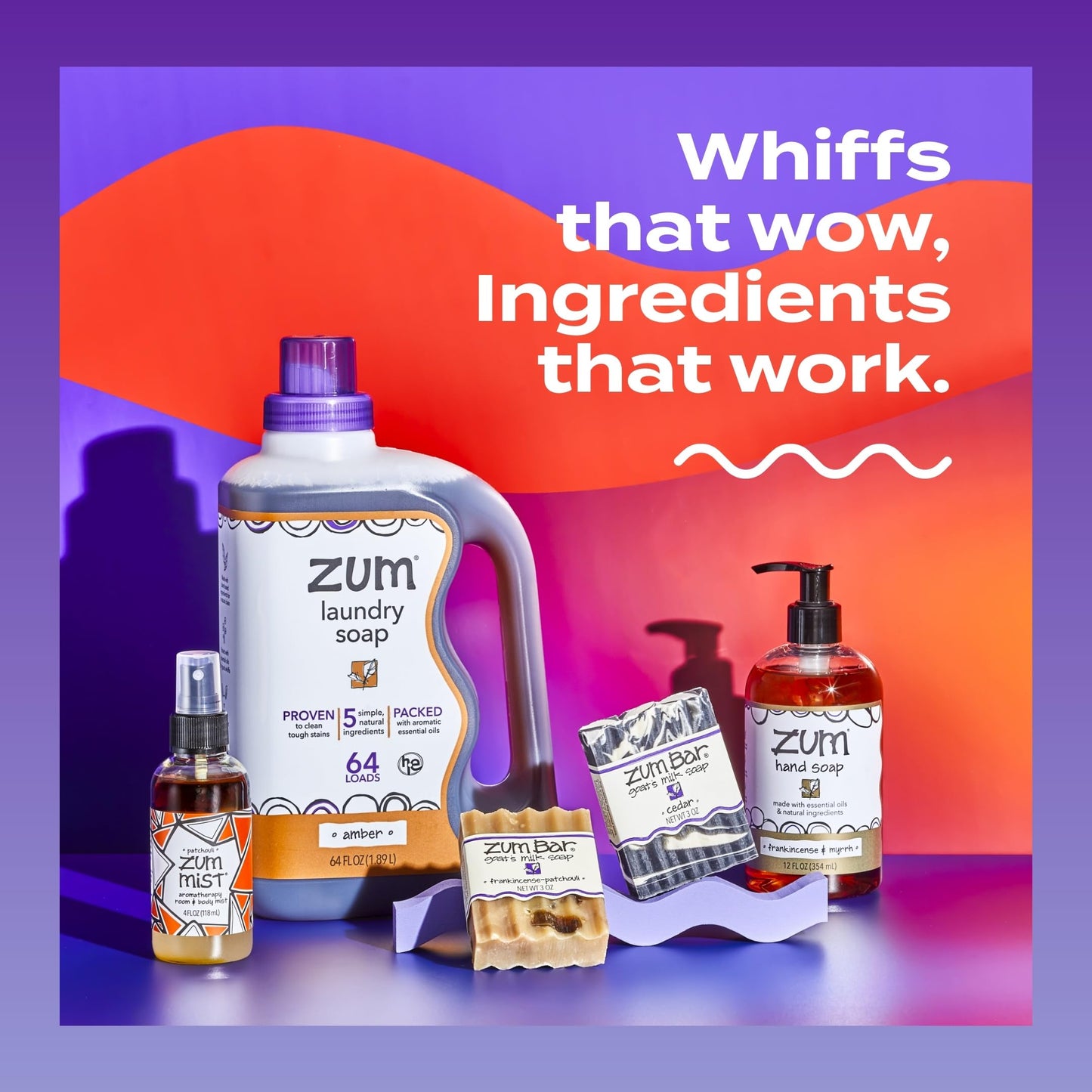 Zum Indigo Wild Hand Soap – Natural Liquid Soap for Bathroom & Kitchen – Amber Scent – 12 oz (4 Pack)
