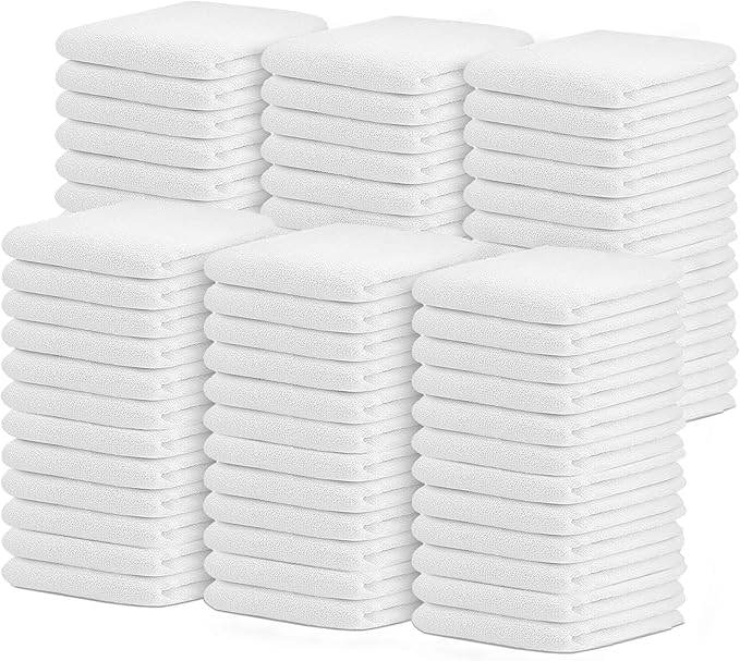 Avalon Towels Terry Bar Mop Towels (Value Pack of 72) Size 14"x17" â Absorbent and Durable, Multipurpose Cleaning Rags, Cotton Cleaning Cloths, Terry Cloth Rags, Reusable Shop Rag (White)