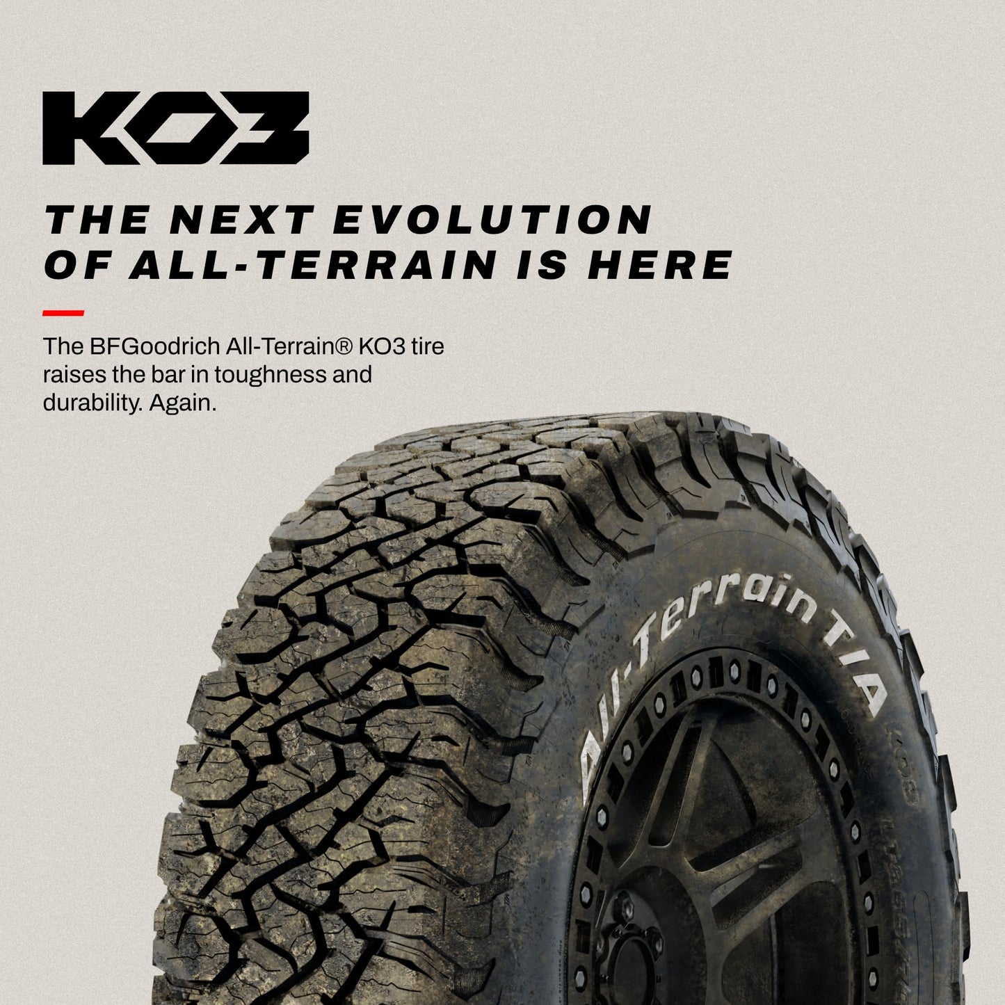 BFGoodrich All-Terrain T/A KO3 Car Tire for Light Trucks, SUVs, and Crossovers, LT275/65R20/E 126/123S LRE