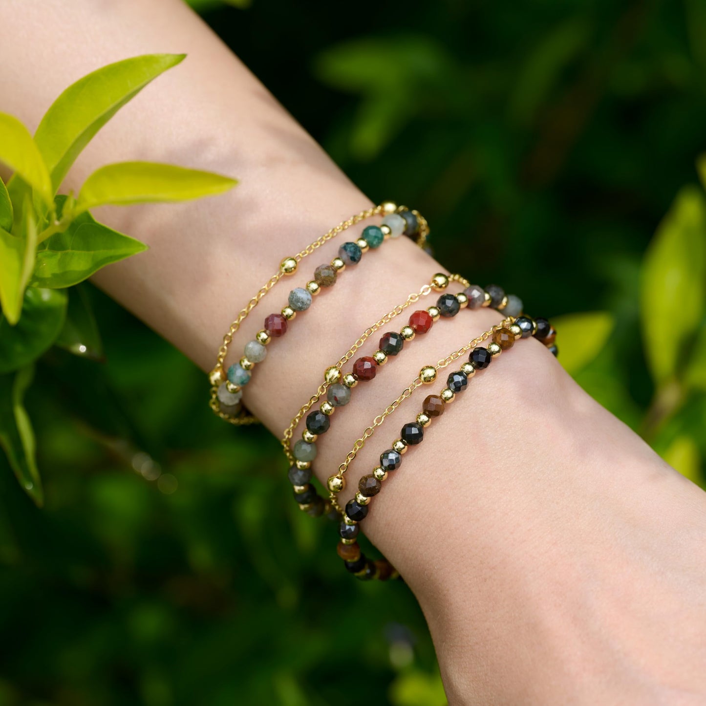 Farfume Triple Protection Crystal Bracelet Beaded Bracelets for Women 4mm Natural Stone Beads Gemstone Handmade Jewelry Valentine's Day Gifts