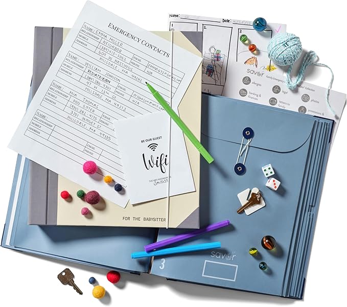 The Folio® Important Document Organizer by Savor | Binder with Guided Labels, Acid-Free File Folder with 10 Pockets for Home, Legal, Medical Papers | Mother’s Day Gift for Moms, Records Storage (Blue)