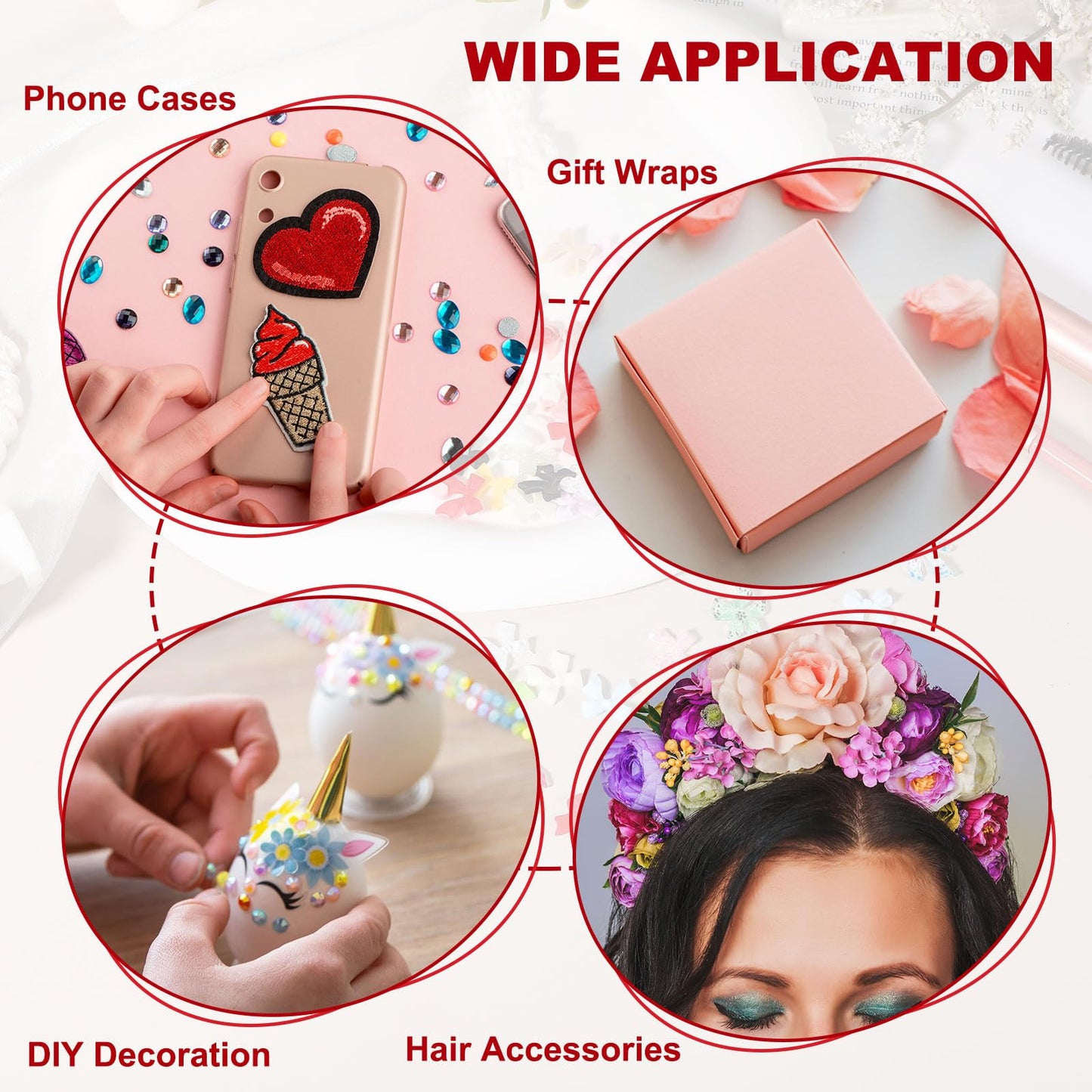 YELARXI Nail Bows, 3D Flowers for Nails Acrylic Resin Bows Art Accessories - Fitting for (DIY Manicure - Tips Decoration - Women and Girls) 100 Pcs & Light Pink