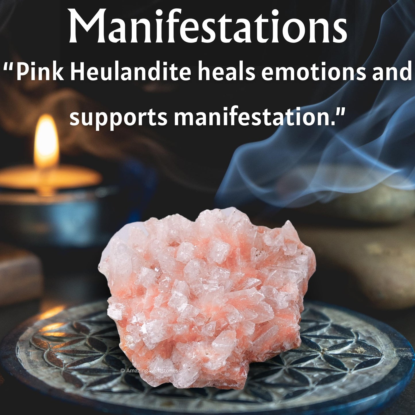 Amazing Gemstone Pink Heulandite Crystals&Healing Stones Mineral Specimen - Premium Semi Precious Gem Stones for Spiritual Growth - Healing Crystals Geodes Clusters for Meditation,Chakra Balance