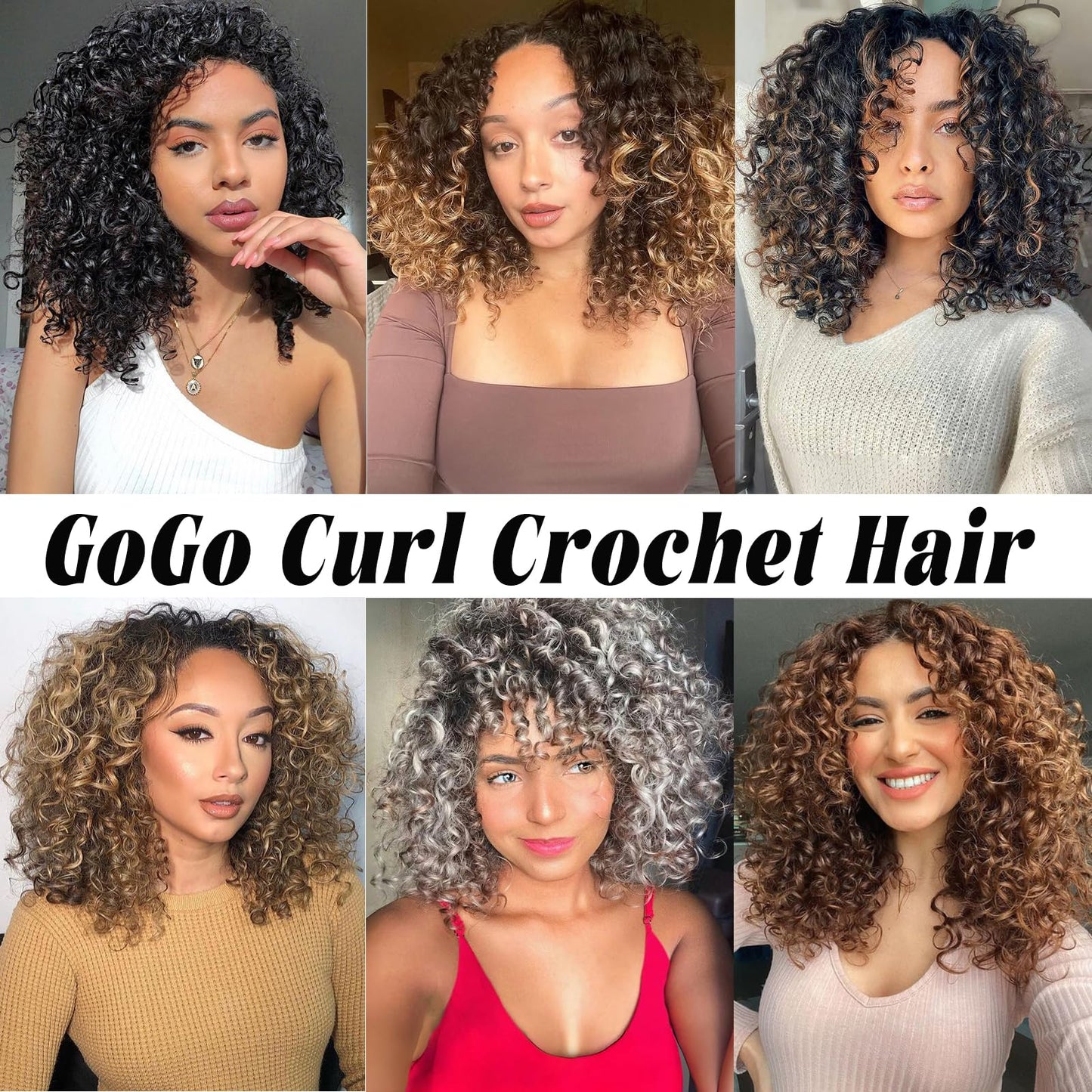 Vomella GoGo Curl Crochet Hair 8 Packs Water Wave Hair 10 Inch Curly Crochet Hair for Women Short Beach Curl Hair Synthetic Deep Twist Hair Extensions(1B/30/27#)