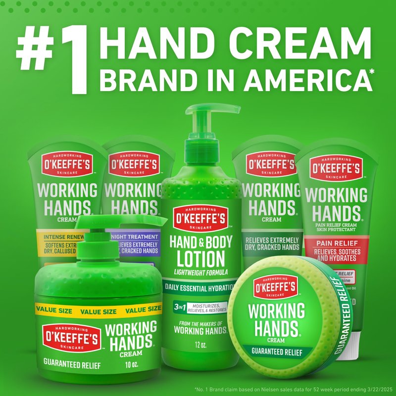 O'Keeffe's Working Hands Intense Renewal Hand Cream with Urea, 3 oz Tube (Pack of 1) – Softens & Smooths Extremely Dry, Callused Hands