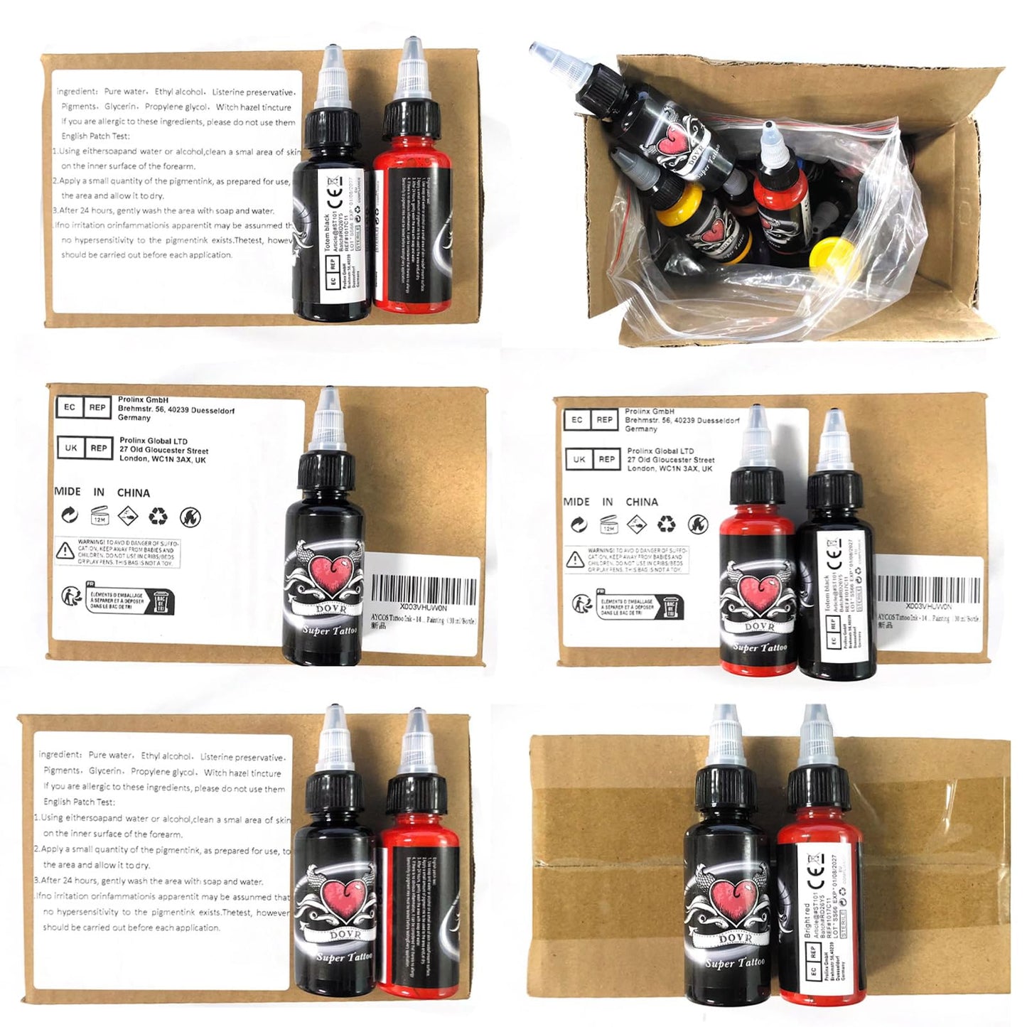 AYCOS Tattoo Ink - 14 Colors Tattoo Ink Set - Micro Knife Paint Tattoo Ink -Tattoo Supplies - for Professional Body Tattooing and Art Painting(30 ml/Bottle)