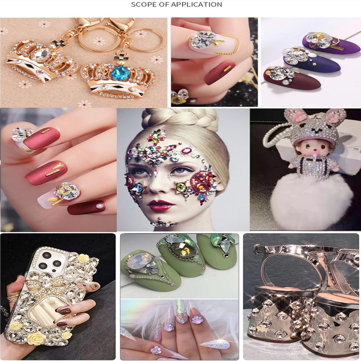 Gold Nail Charms 3D Alloy Star Moon Nail Gems Shiny Ocean Beach Seashell Nail Jewels Multi-Shapes Metal Golden Hearts Nail Art Supplies with Tweezer for Women DIY Acrylic Nail 12 Grids 1 Box