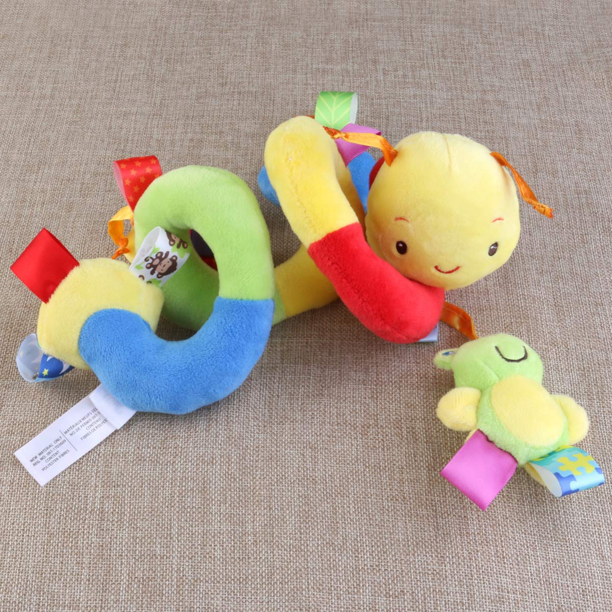 Uonlytech Baby Crib Hanging Rattles Toys, Carseat Toys Hanging Rattles Spiral Stroller Crib Cot Toy Spiral Toy Pram Hanging for Babies Boys and Girls