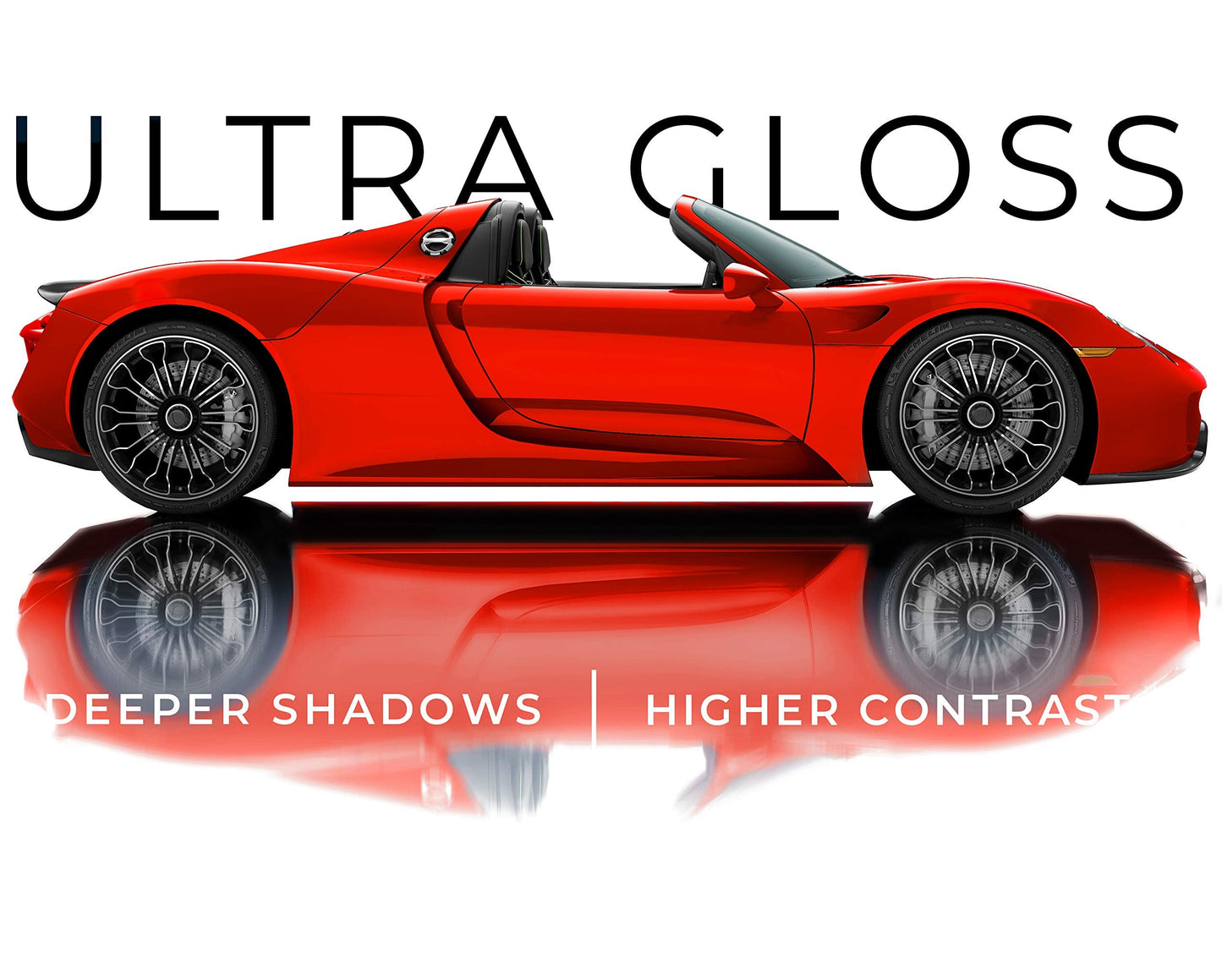 VViViD+ Ultra Gloss Racing Red Vinyl Car Wrap Premium Paint Replacement Film Roll with Nano Air Release Technology, Stretchable Protective Cap Liner, Self Adhesive (50ft x 5ft)