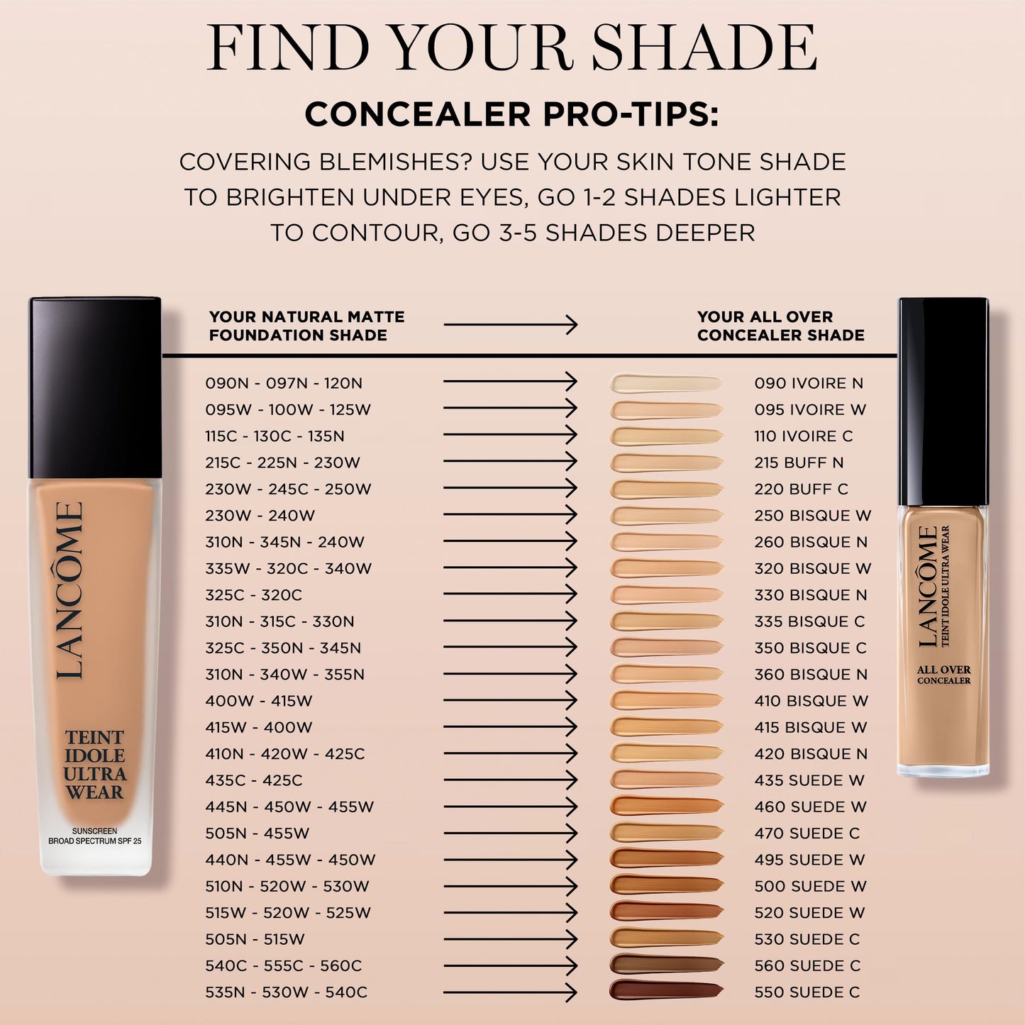 Lancôme Teint Idole Ultra Wear Natural Matte Foundation- Longwear, Medium-Full Coverage, Natural Finish, Waterproof & Hydrating - 110C (Fair Skin with Cool/Pinky Undertones), 1 Fl Oz