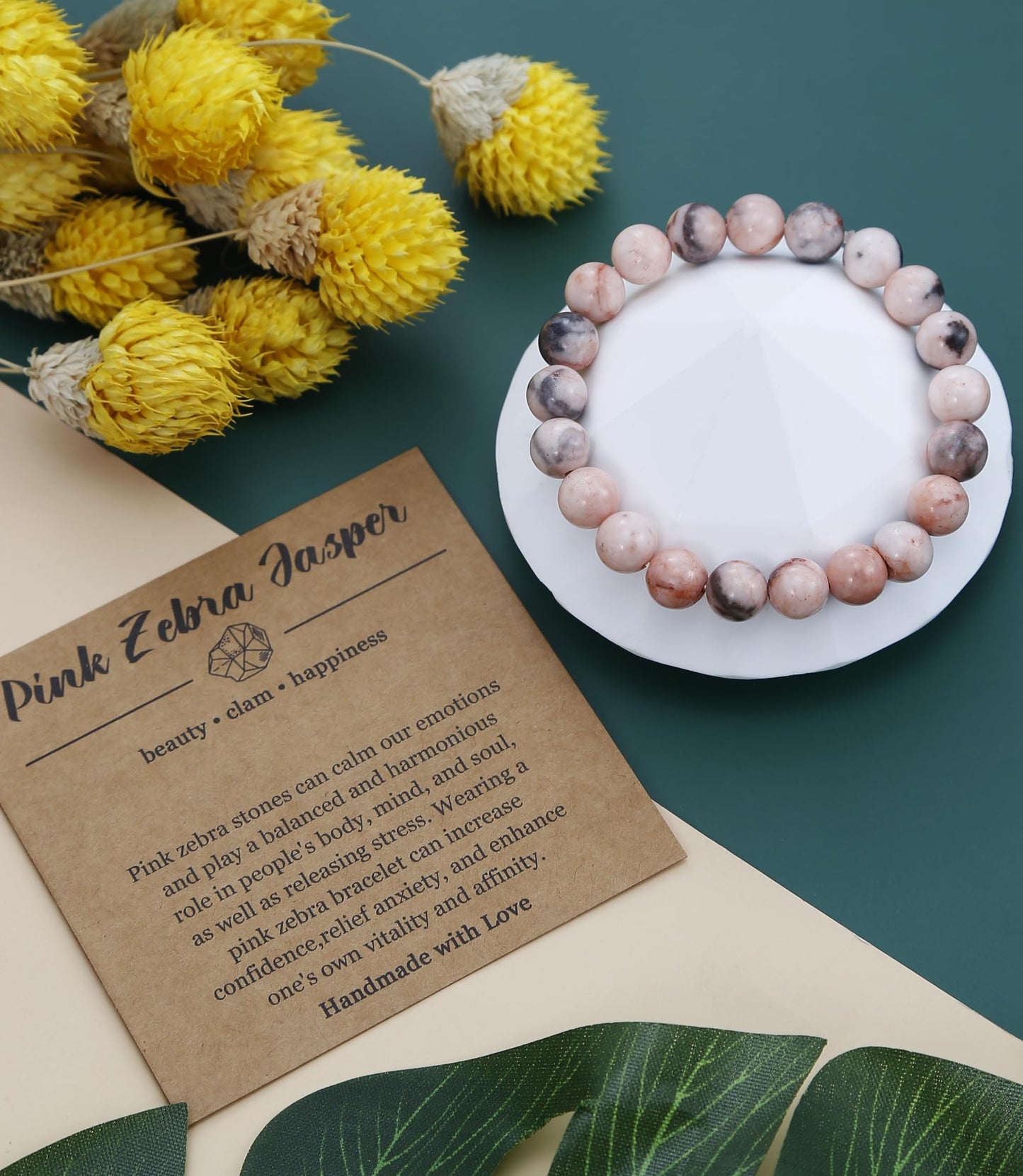 BOMAIL 9PCS Natural Crystal Bracelets for Women Men - 8mm Semi-Precious Gemstone Beaded Bracelets, Round Gemstones Stretch Bracelet, Yoga Bracelets Jewelry