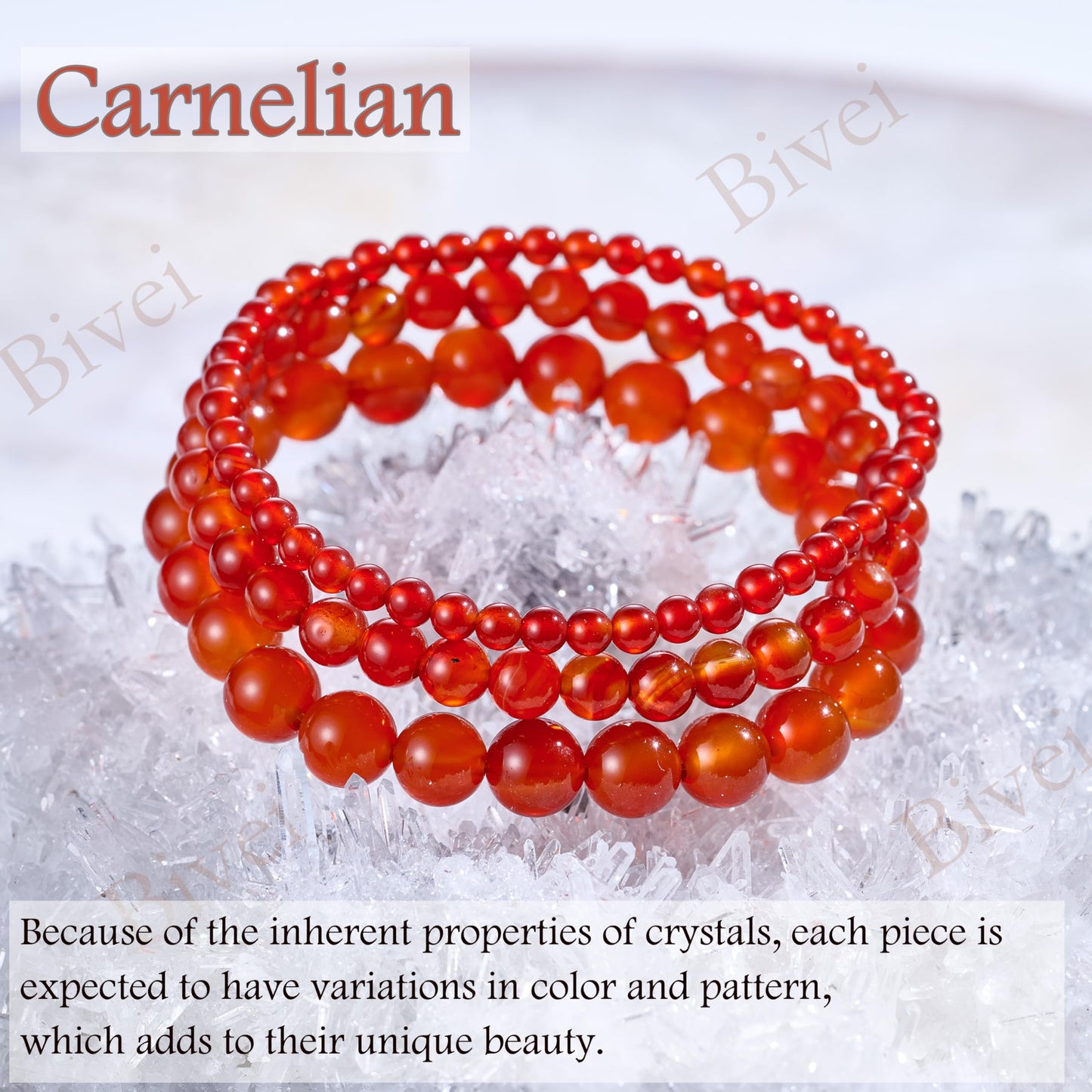 Carnelian - Passion - 8mm Beaded Bracelets for Women Handmade Semi Precious Natural Stone Stretch Elastic Jewelry Yoga Protection Gifts