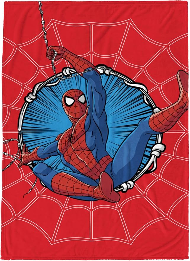 Jay Franco Kids Plush Throw Blanket â Soft & Cozy Fleece Throw for Bedroom & Couch Décor, Official Licensed Product, Red - Spiderman, 60x90 - Large Blanket