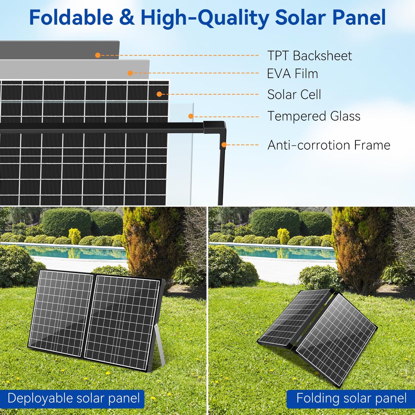 POPOSOAP 55W Pond Waterfall Spillway with Water Pump, 304 Stainless Steel Waterfall Kit with 9.8FT Corrugated Tube, Pond Waterfall Box for Outdoor Pond Waterfall Setup Waterfall System Garden Decor