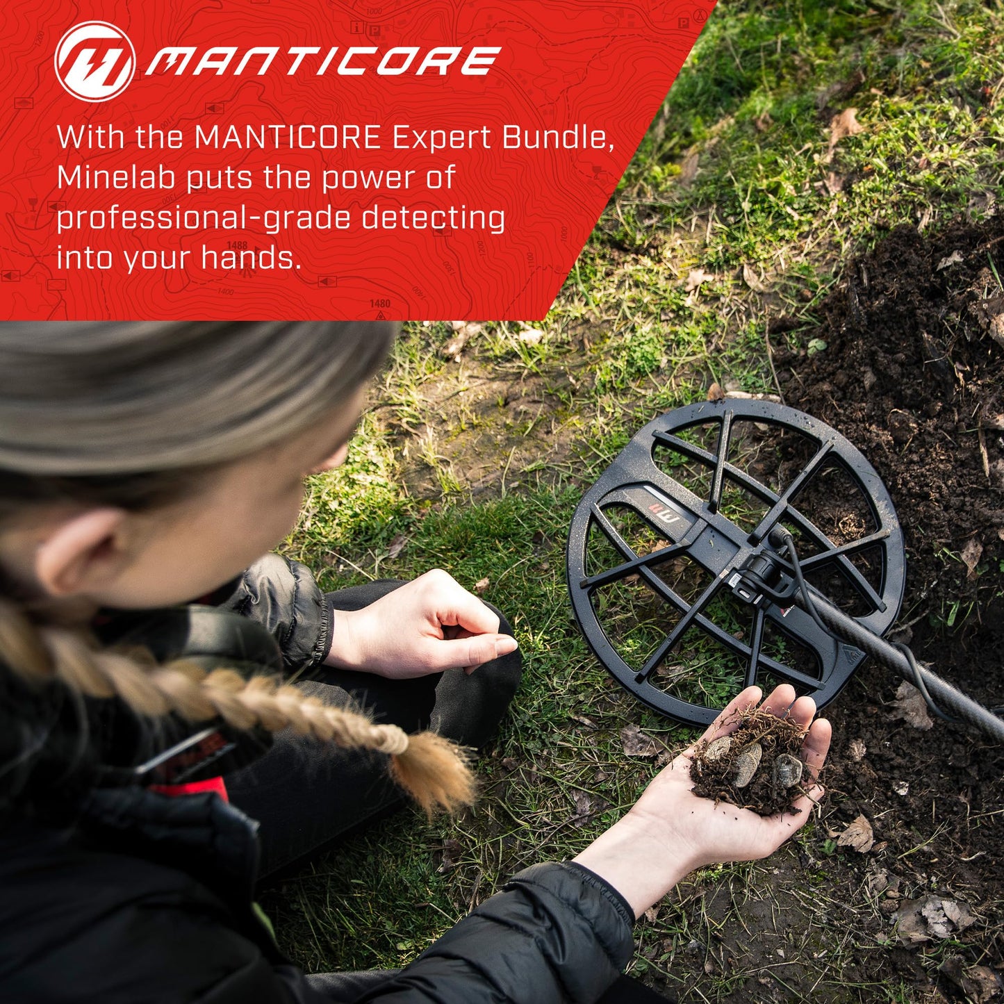 MINELAB MANTICORE Metal Detector Professional Bundle for Adults with PRO-FIND 40 Waterproof Pinpointer & Universal Metal Detector Carry Bag
