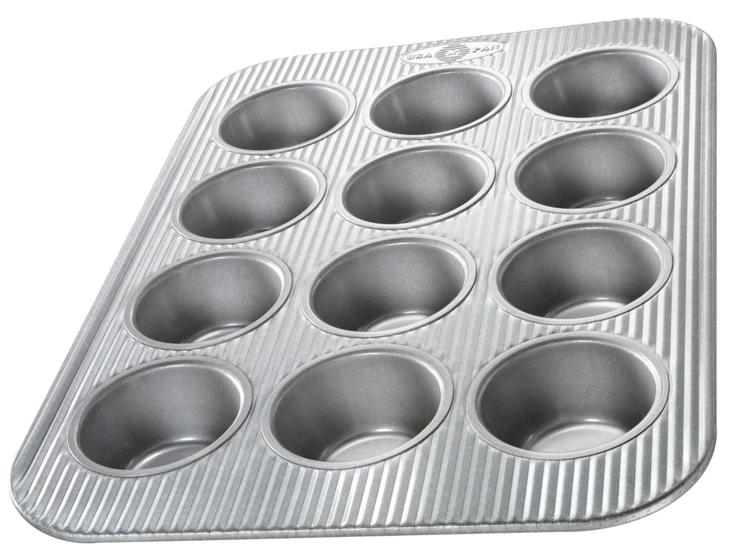 USA Pan 12-Cup Muffin Pan and 8-Inch Square Cake Pan Aluminized Steel Bakeware Set