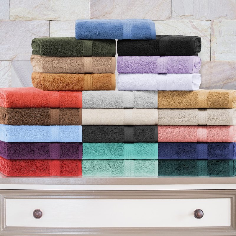 Superior Egyptian Cotton Pile 10 Piece Towel Set, Includes 2 Bath, 4 Hand, 4 Face Towels/ Washcloths, Ultra Soft Luxury Towels, Thick Plush Essentials, Guest Bath, Spa, Hotel Bathroom, Red