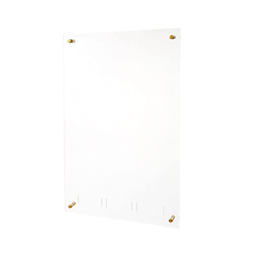 russell+hazel Acrylic Wall Memo Board, Home and Work Office Supplies, 15.75¡± W x 24¡± L x 0.25¡± H, with 2 Markers, Clear (62858)