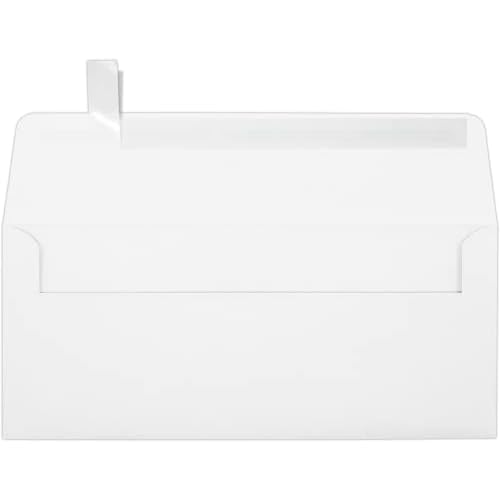 LUXPaper #10 Business Envelopes | Peel & Press | 4 1/8" x 9 1/2" | White | 80lb. Text | 250 Qty