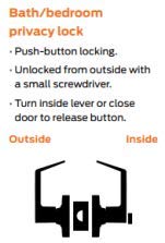 LO-LOCK HARDWARE Commercial Lever Door Lock - Heavy-Duty Locking Door Handle, ADA Door Handles, Cylindrical Lever Lock, Non-Handed Grade 2 Industrial Door Handle, 26D Satin Chrome, Privacy/Bathroom