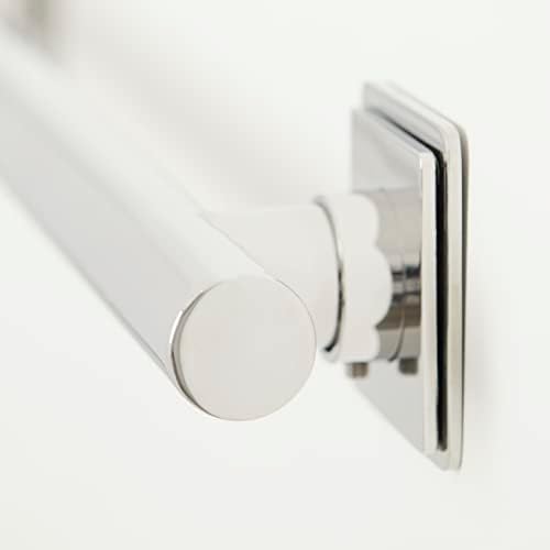 36-inch Coronado Designer Straight Bathroom Shower Grab Bar with Decorative Square Flanges, Satin