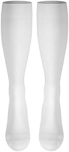 NuVein Medical Compression Stockings, 20-30 mmHg Support for Women & Men, Knee Length, Closed Toe, White, 3X-Large