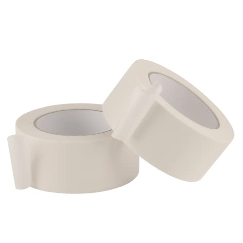Lichamp Masking Tape 2 inch Wide, 2 Pack General Purpose Masking Tape Beige, White Tapes for Painting, Arts, Crafts, 2 inch x 55 Yards x 2 Rolls (110 Total Yards)