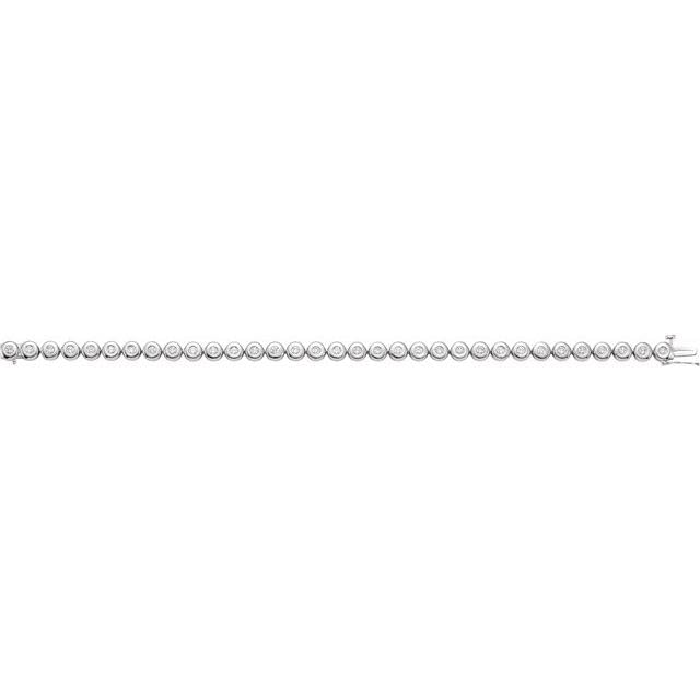 Jewels By Lux 14K White Gold 2 CTW Natural Diamond Bezel-Set Line 7" Bracelet