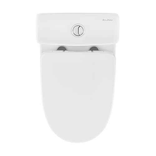 Swiss Madison SM-1T257 Sublime II Compact 24" Length One Piece Toilet Dual Flush 1.1/1.6 GPF with Side Holes, Glossy White