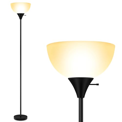 BoostArea Floor Lamp, 70.1Â¡Â± Tall Lamp, LED Black Floor Lamp, E26 Base, Eye-Caring, Modern Torchiere Floor Lamps for Living Room, Bedroom, OfficeÂ£Â¨Bulbs not IncludedÂ£Â©