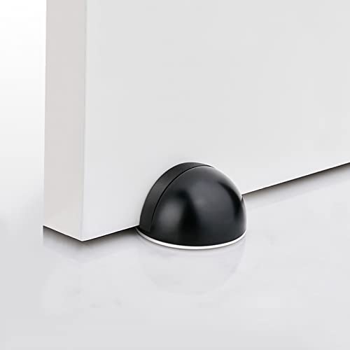 16 Pack Door Stoppers Black Slef Adhesive Floor Door Stops No Drill Rubber Bumper Doorstop Wall Protector, Stainless Steel Dome Shaped