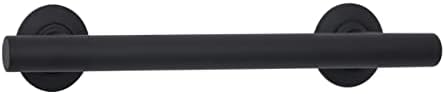 Seachrome 12-inch Coronado Designer Straight Bathroom Shower Grab Bar, Stainless Steel, Matte Black