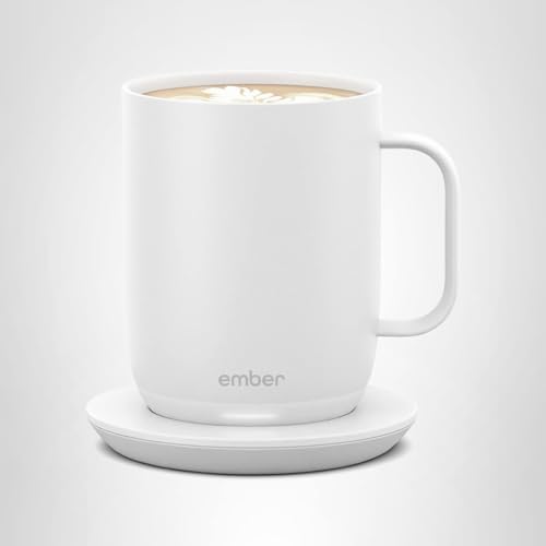 Ember Temperature Control Smart Mug 2, 14 Oz, App-Controlled Heated Coffee Mug with 80 Min Battery Life and Improved Design, White