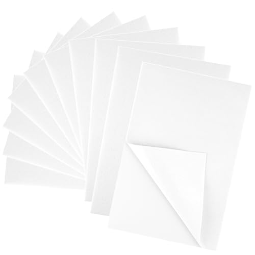 10PCS White Self Adhesive Felt Fabric Sheets Sticky Felt Sheets for Craft Supplies Art Home Making£¨8.3" x 11.8"/20 x 30cm£©