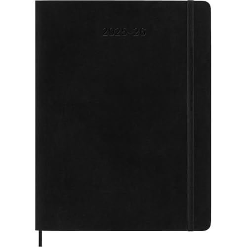 Moleskine Classic 18 Month 2025-2026 Weekly Planner, Soft Cover, XL (7.5" x 10"), Black, 208 pages