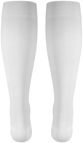 NuVein Medical Compression Stockings, 20-30 mmHg Support for Women & Men, Knee Length, Closed Toe, White, 3X-Large