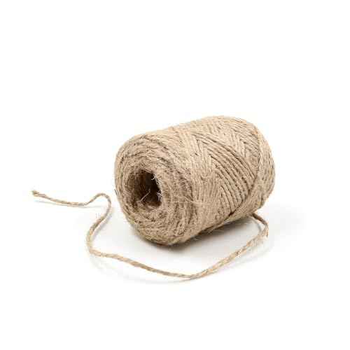 2mm - 164FT Natural Jute Twine Rope String - for Crafts Gardening Plant Accessories Gift Wrapping, Arts Packing Material Christmas Twine Bulk Wedding Decor