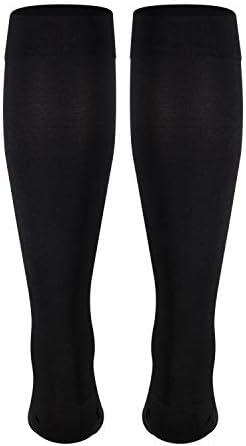NuVein Medical Compression Stockings, 20-30 mmHg Support for Women & Men, Knee Length, Closed Toe, Black, Medium
