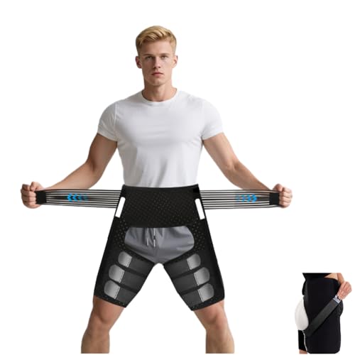 Thigh Compression Sleeve | Hip Sciatica Pain Relief Device Brace | Hamstring & Groin Compression Sleeve Wrap for Sciatic Nerve Relief | Hip Support Brace for Women & Men (1, Large)