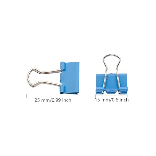 240-Pack Mini Binder Clips in 4 Colors (Blue, Yellow, Red, Green), 15mm/0.6-Inch Small Paper Clips for Home, School, Office and Business