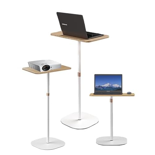 Mobile Standing Desk Height Adjustable Floor Laptop Stand, Computer Cart Workstation, Projector Stand, Teacher Podium for Home, Office, Classroom