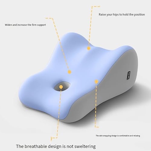 Couples Butt Cushion Pillow for Intimacy, Low-Profile Ergonomic Memory Foam Pillow for Bed, Home Pillows for Sitting and Lying, Recovers After Impact, Provides Intimacy Support (Grey-Large)