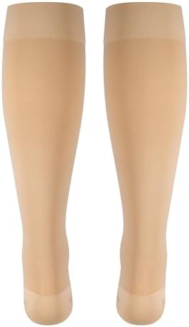 NuVein Medical Compression Stockings, 20-30 mmHg Support for Women & Men, Knee Length, Closed Toe, Beige, 2X-Large
