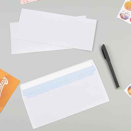 Joyberg 72 Packs #10 Envelopes, Business Envelopes, Envelopes Self Seal, Security Envelopes, Peel and Seal Closure, Size 4-1/8 X 9-1/2 Inches, White, 26LB