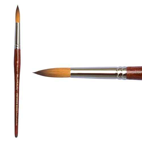 Creative Mark Mimik Kolinsky Watercolor Brush - # 14 Round - Short Handle Synthetic Paint Brush - Handmade in Germany - Synthetic Sable Paint Brushes for Professional Artists - Animal-Friendly