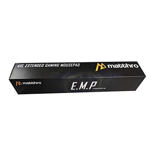 4XL EMP Full Desk Gaming Mouse Pad (54"x24"x0.16"), Huge Oversize Giant Mouse Pad, Extended Black Smooth Fabric Cloth with Stitched Edges