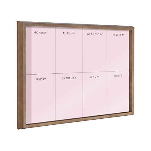 Kate and Laurel Blake This Week Framed Pink Printed Glass Dry Erase Wall Art by The Creative Bunch Studio, 18x24 Gold, Weekly Calendar Printed Glass Wall Organizer