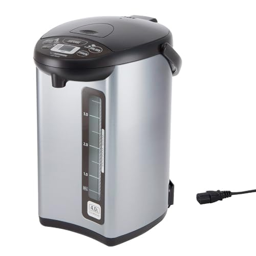 Zojirushi CD-WGC30TS Micom Water Boiler & Warmer 3.0 Liter, Silver Dark Brown, PFAS-free & BPA-free