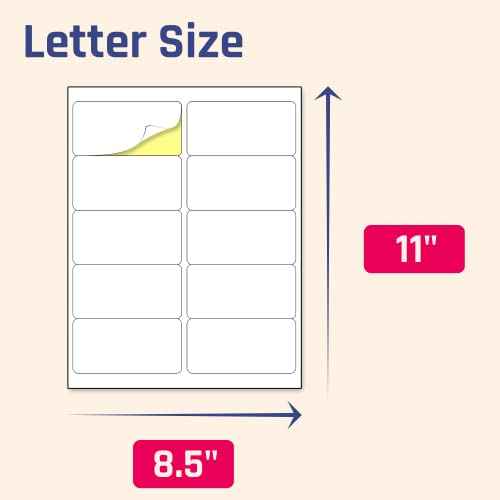 (2" x 4") 200 Sheets, Printable White Sticker Labels, Laser/Inkjet Printing - Matte, 10 per Page