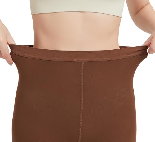 MGANG Medical Compression Pantyhose for Women & Men, 20-30mmHg Graduated Compression Support Tights, Open Toe, Opaque Waist High Compression Stockings for Edema, Varicose Veins, Flight, DVT, Brown XXL